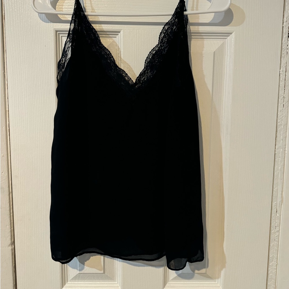 Black Lace Trim Cami Top